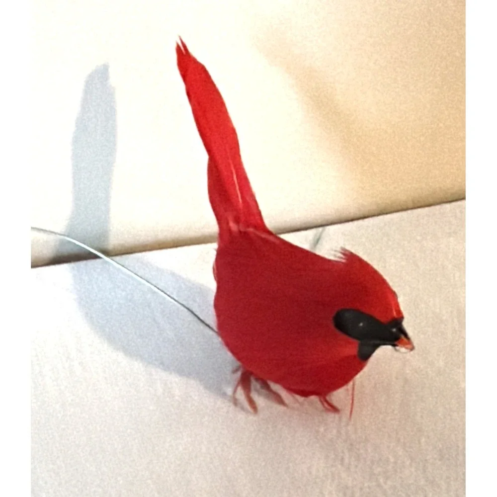 Lot of 4 - Vintage RED CARDINALS with Wires Attached to Feet for CRAFTING - NOS